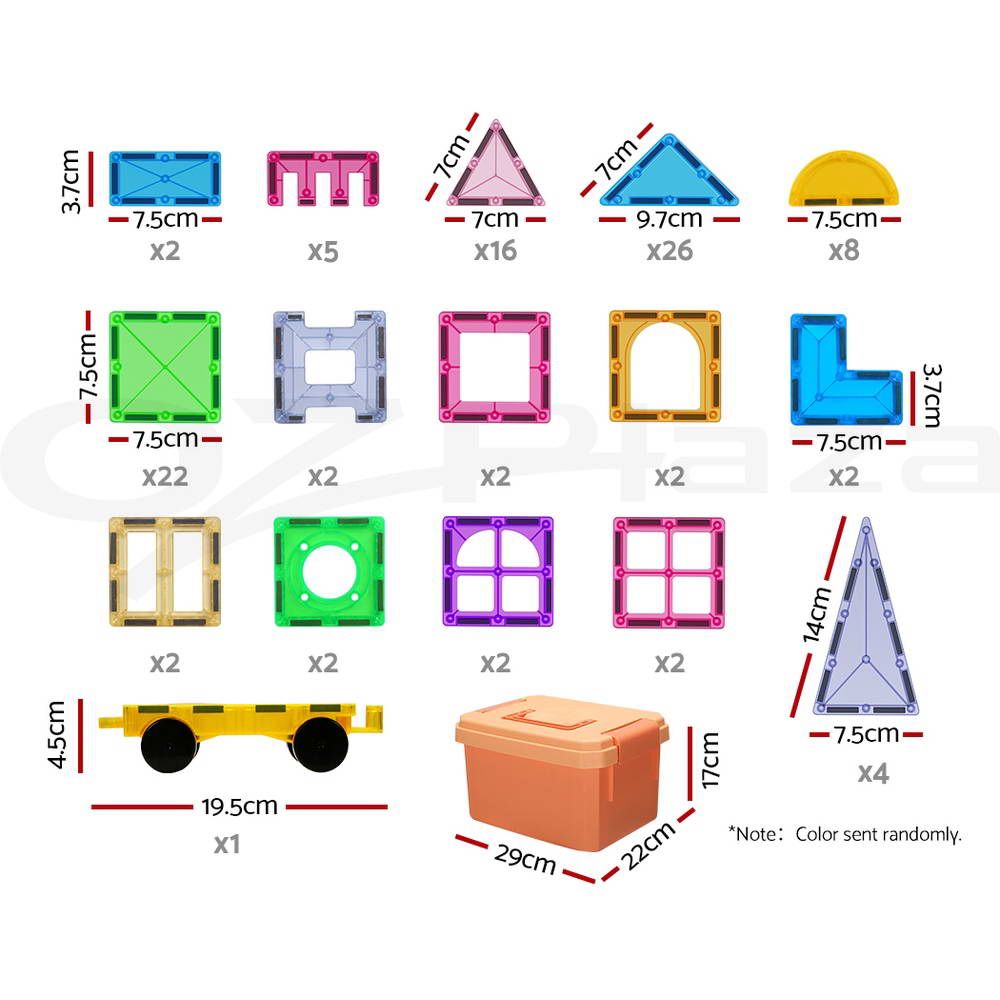 Keezi Magnetic Tiles, 100 Pieces — 3 years+