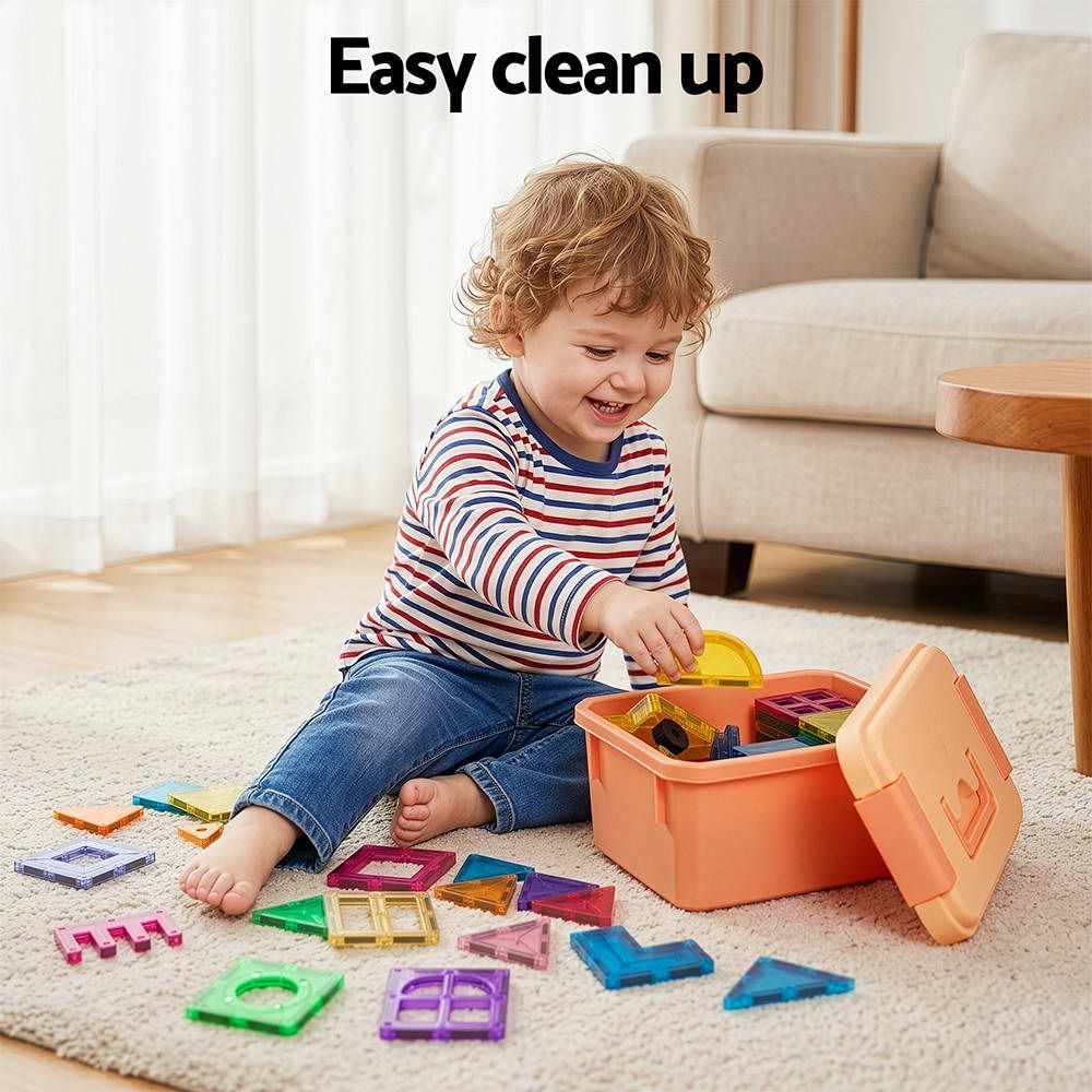 Keezi Magnetic Tiles, 100 Pieces — 3 years+