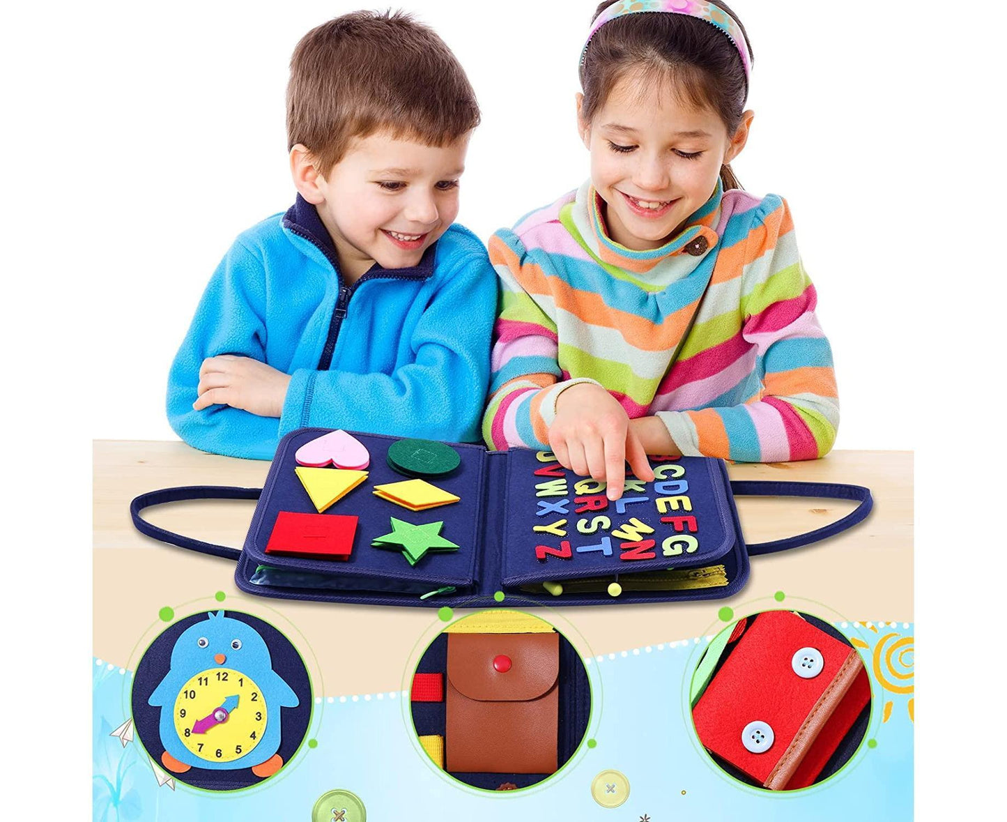 Montessori Busy Board, 4 Layers — 12 months+